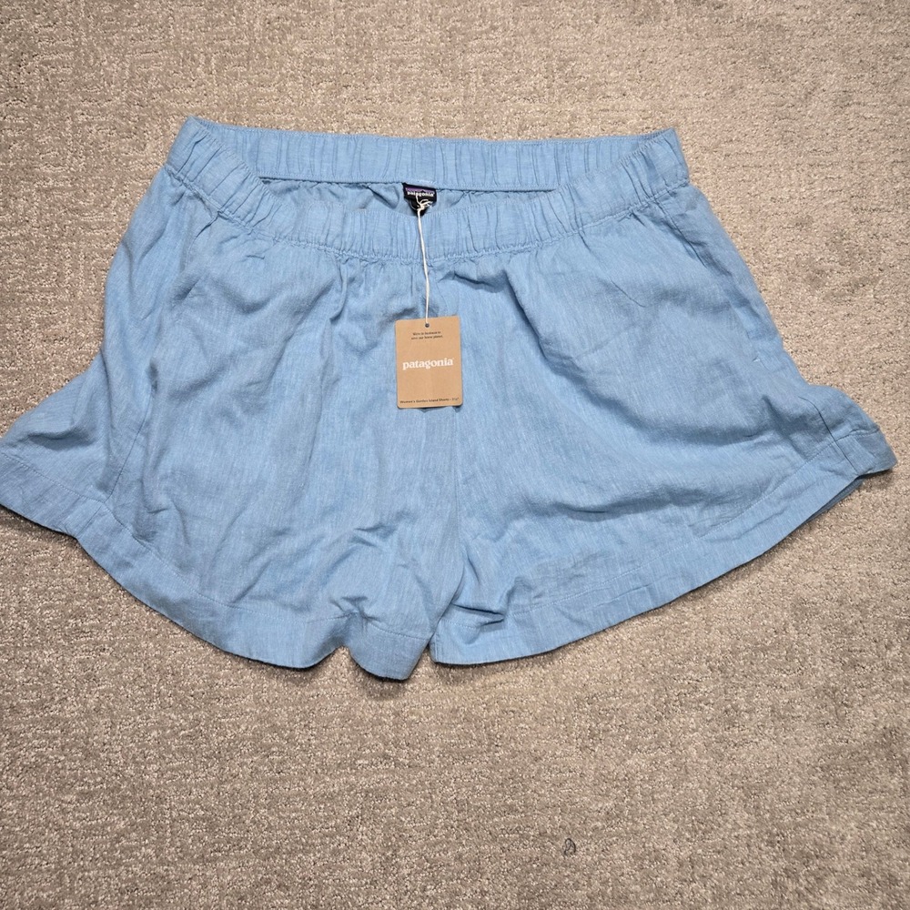 Patagonia Garden Island Shorts Blue Hemp Blend 58176 WWLA Womens XL NWT